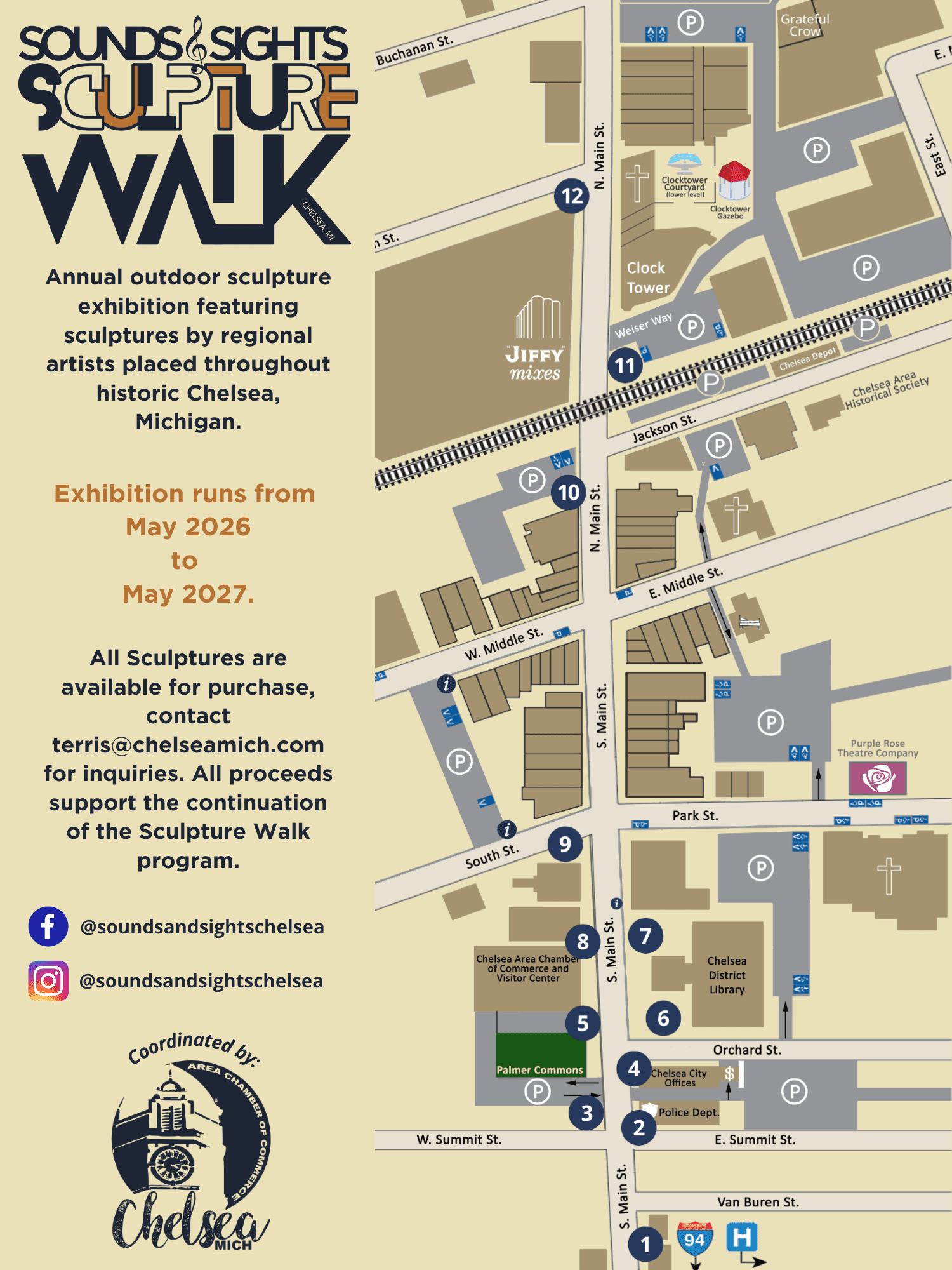 2025-26 Sculpture Walk Map
